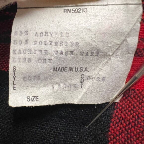 Vintage Michele of Miami Red & Black Buffalo Plaid Robe – Made in USA - Picture 4 of 7